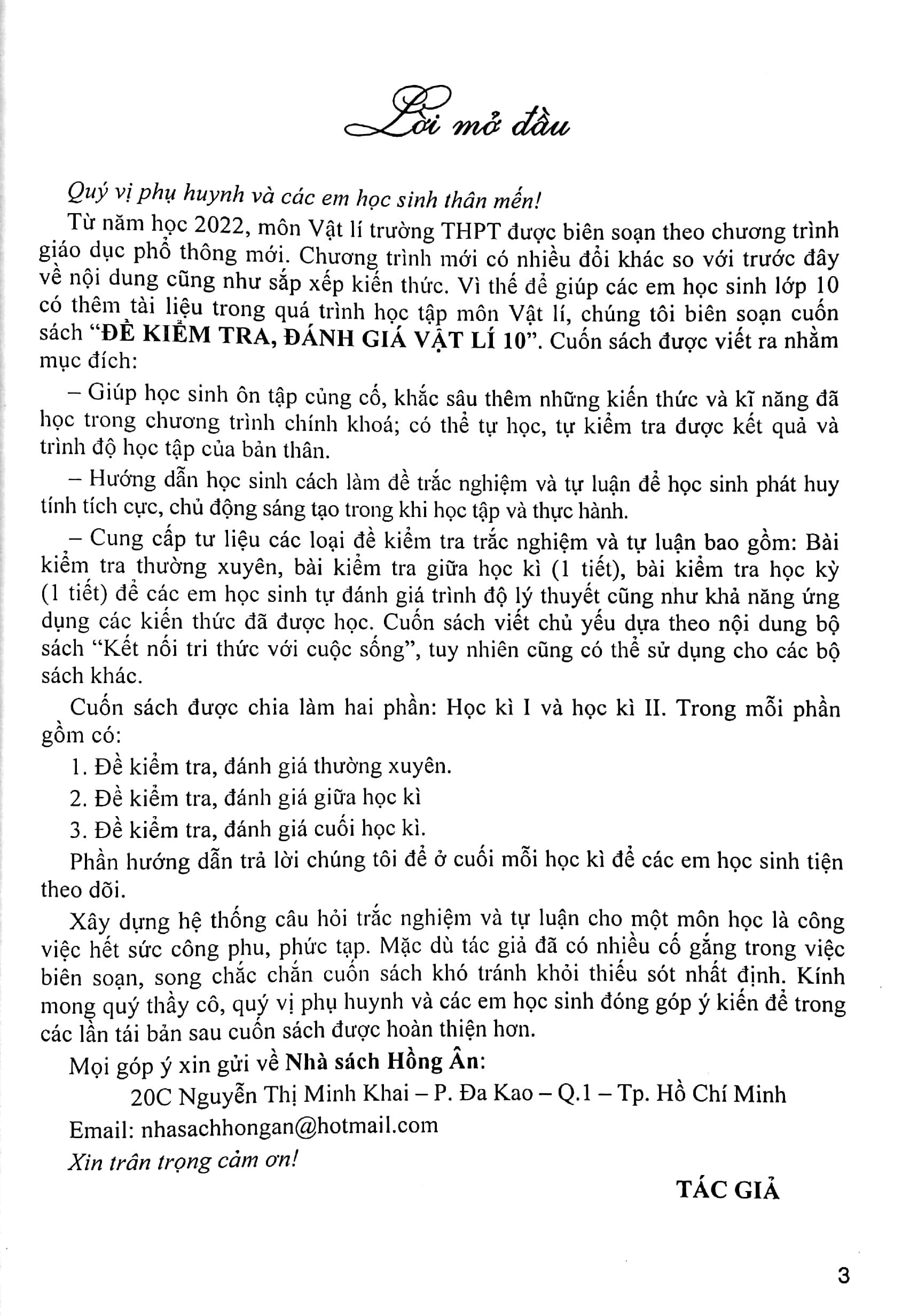 Đề Kiểm Tra, Đánh Giá Vật Lí 10 (Theo Chương Trình GDPT Mới) (Bám Sát SGK Kết Nối Tri Thức Với Cuộc Sống)