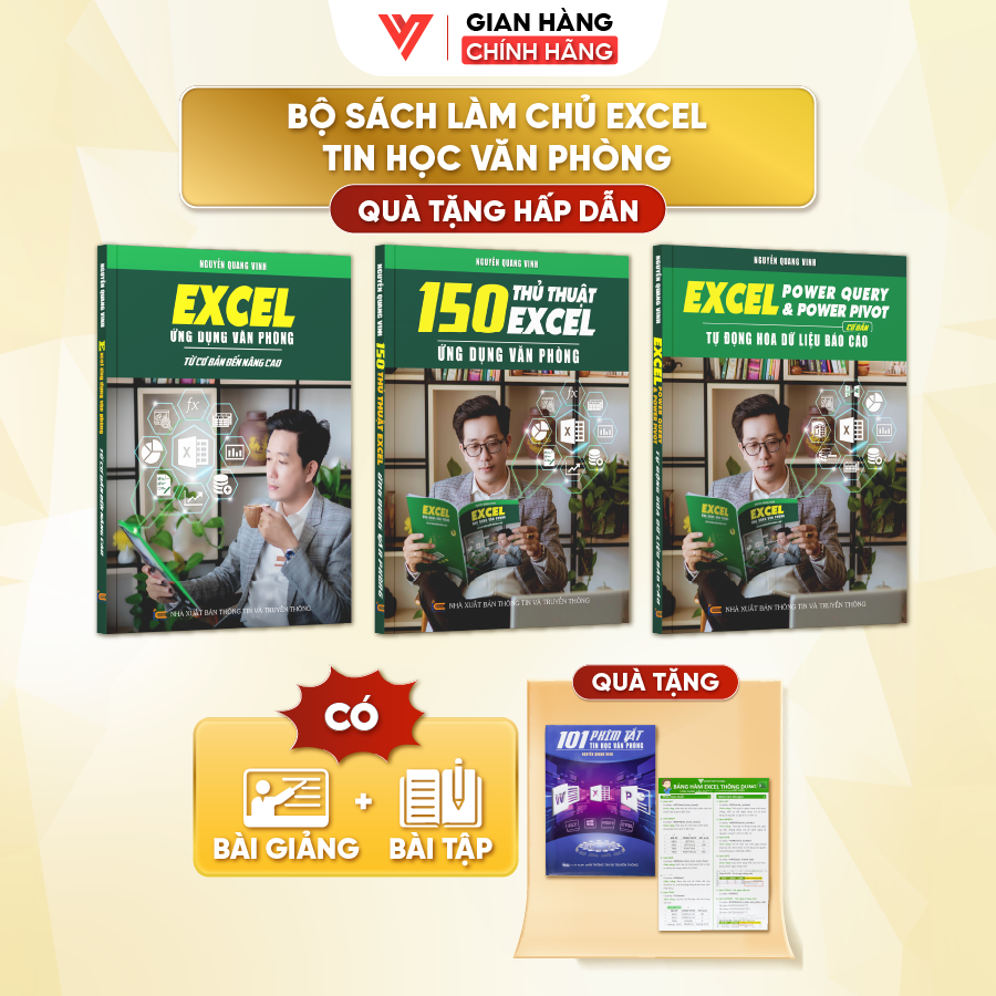 Combo 3 Sách Power Query & Power Pivot, 150 Thủ Thuật Và Excel Cơ Bản Đến Nâng Cao Kèm Video Khóa Học