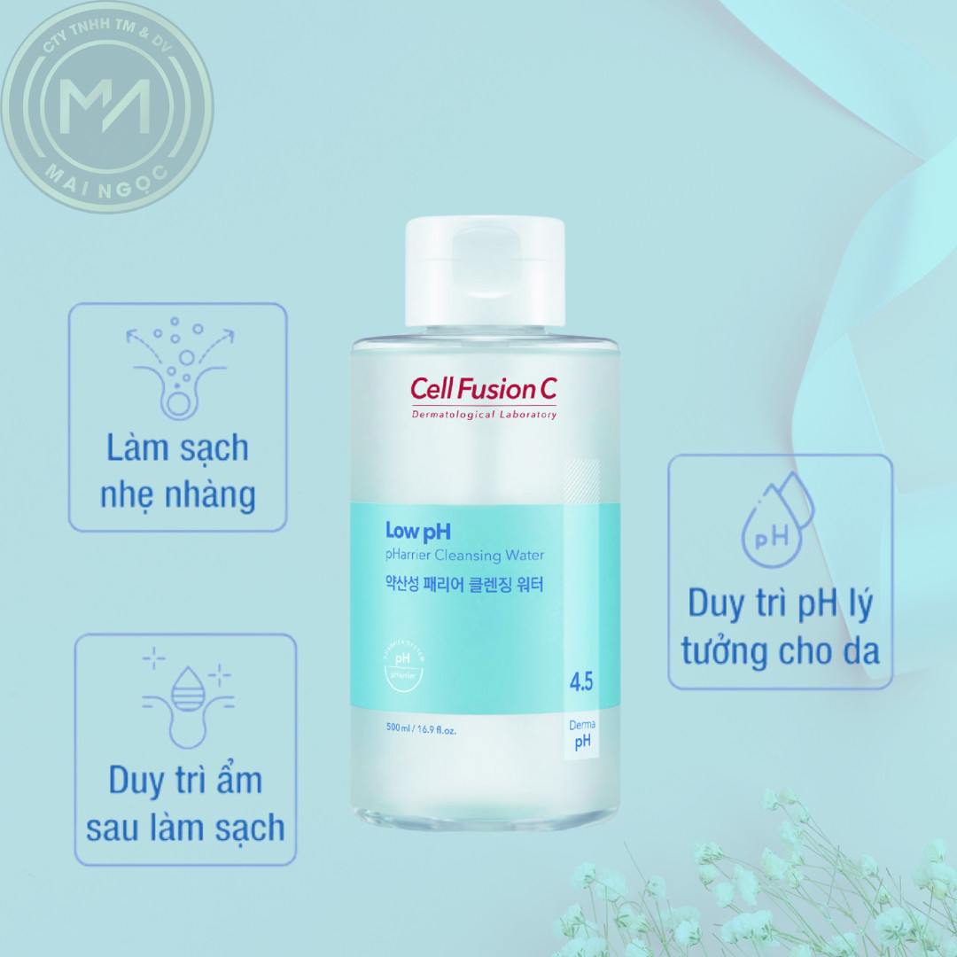 Nước Rửa Mặt Cấp Ẩm Cân Bằng Ph Da Cell Fusion C Low Ph Pharrier Cleansing Water (500ml)