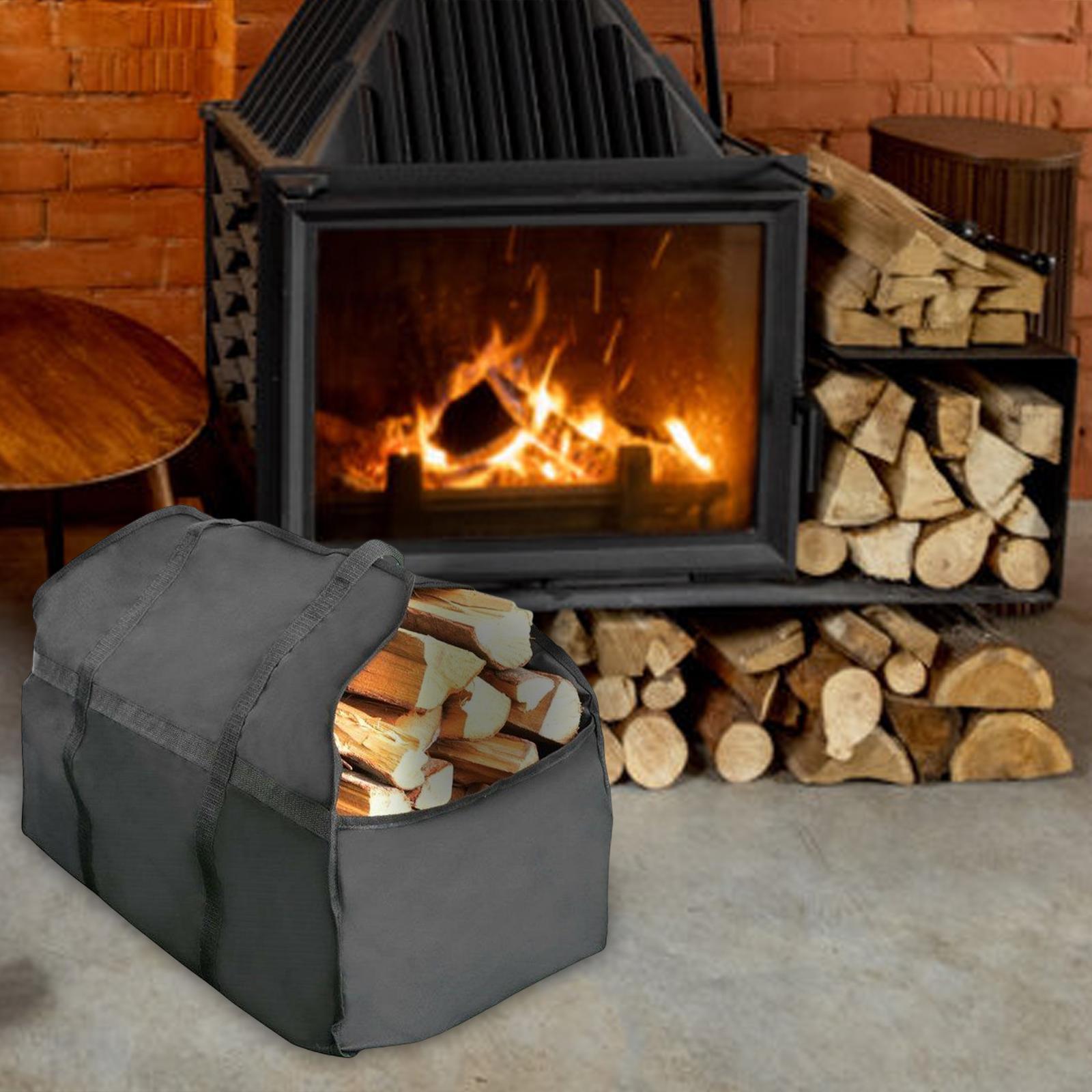 Canvas Log Tote Wood Carrying Bag with Handles Wood Basket Sturdy Durable Handbag Firewood Carrier for Hiking Travel Fishing Backpacking