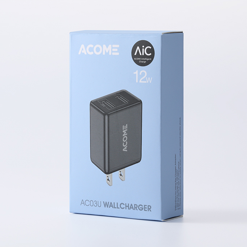 Cốc Sạc Nhanh ACOME AC03U Thiết Kế 2 Cổng USB Sạc Nhanh 2.4A Cho Di Động Điện Thoại Máy Tính Bảng - Hàng Chính Hãng