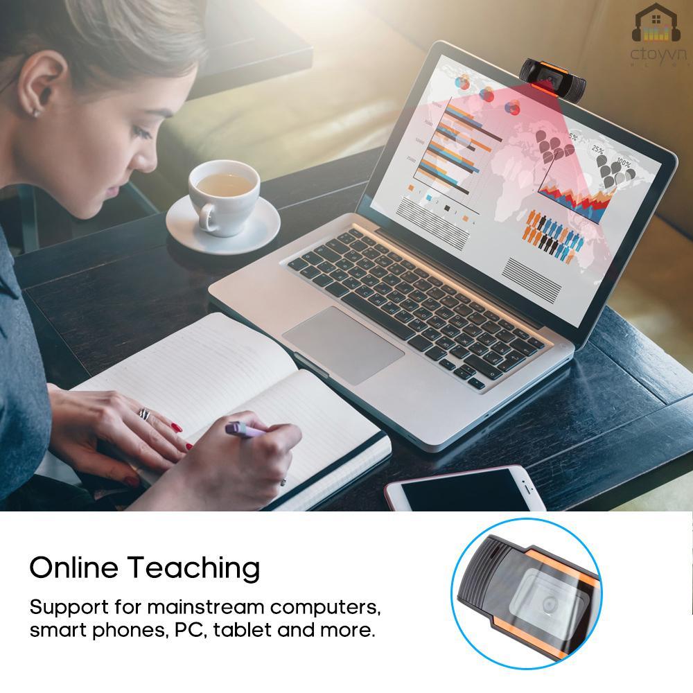 Webcam C3 720P cổng USB độ phân giải cao kèm micro hỗ trợ phát sóng trực tuyến