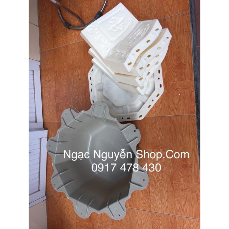 Khuôn Đúc chậu bát giác ngang 50cm cao 28cm mẫu Hoa Chữ có lòng trong liền khối hàng dày dặn