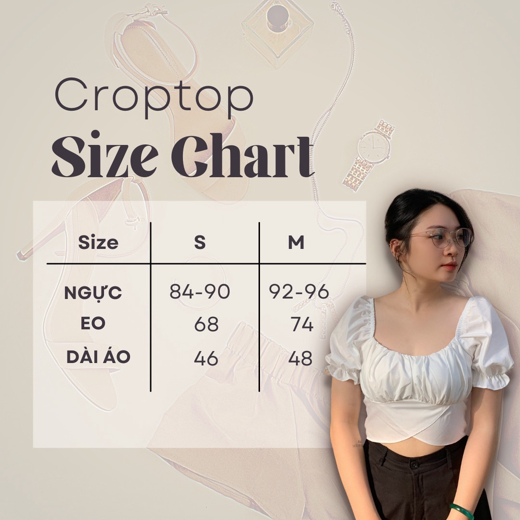 Áo croptop nữ LUXY A21 tay phồng nhẹ nhàng dáng ôm thiết kế ôm body phong cách trẻ trung trendy quyến rũ