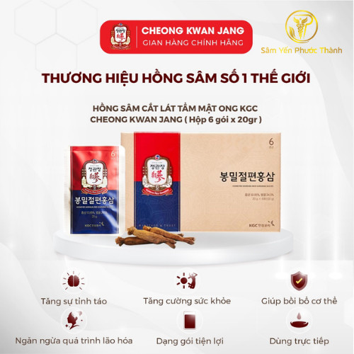 Hồng Sâm tẩm mật ong KGC Cheong Kwan Jang (hộp 06 gói)