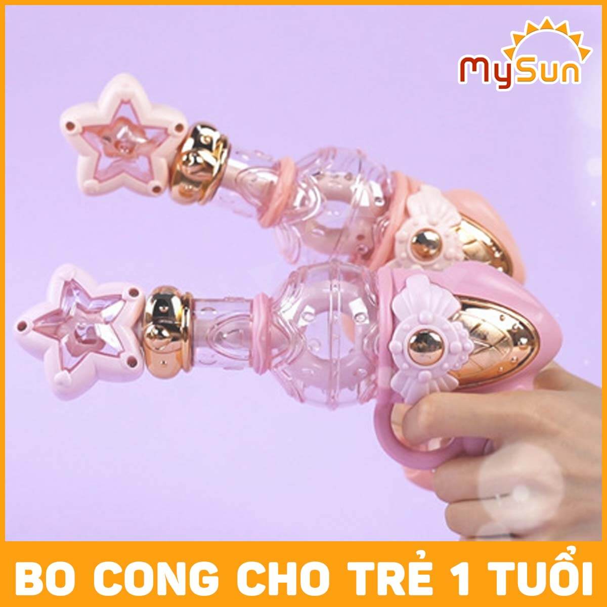 Súng đồ chơi trẻ em có đèn nhạc cho bé gái biến hình công chúa phép thuật tặng PIN