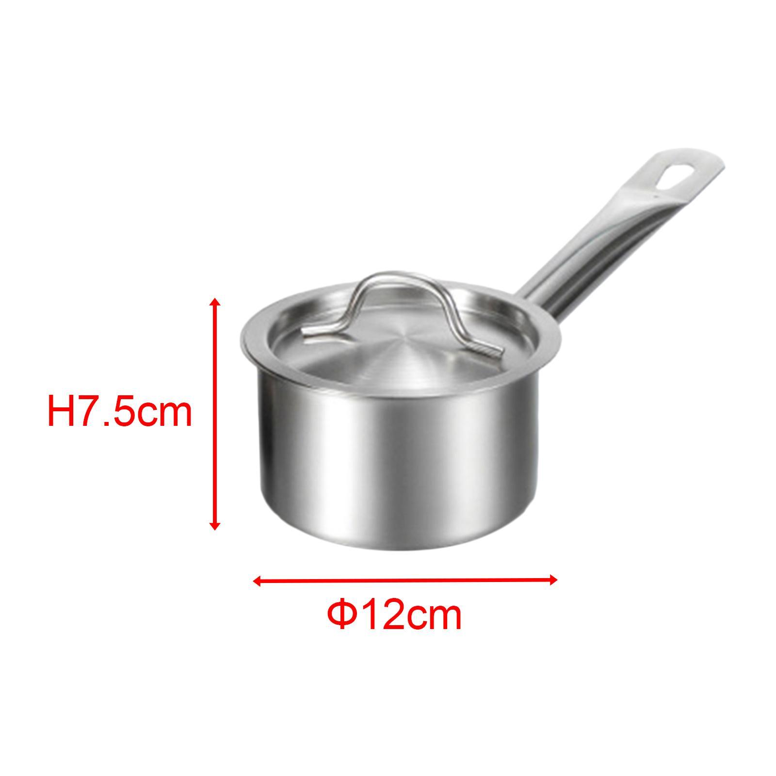 Milk Pot Stainless Steel Cooking Pot, Spaghetti Multipurpose Portable Cheese Noodles Induction Pot, Sauce Pan with Lid for Restaurants Kitchen