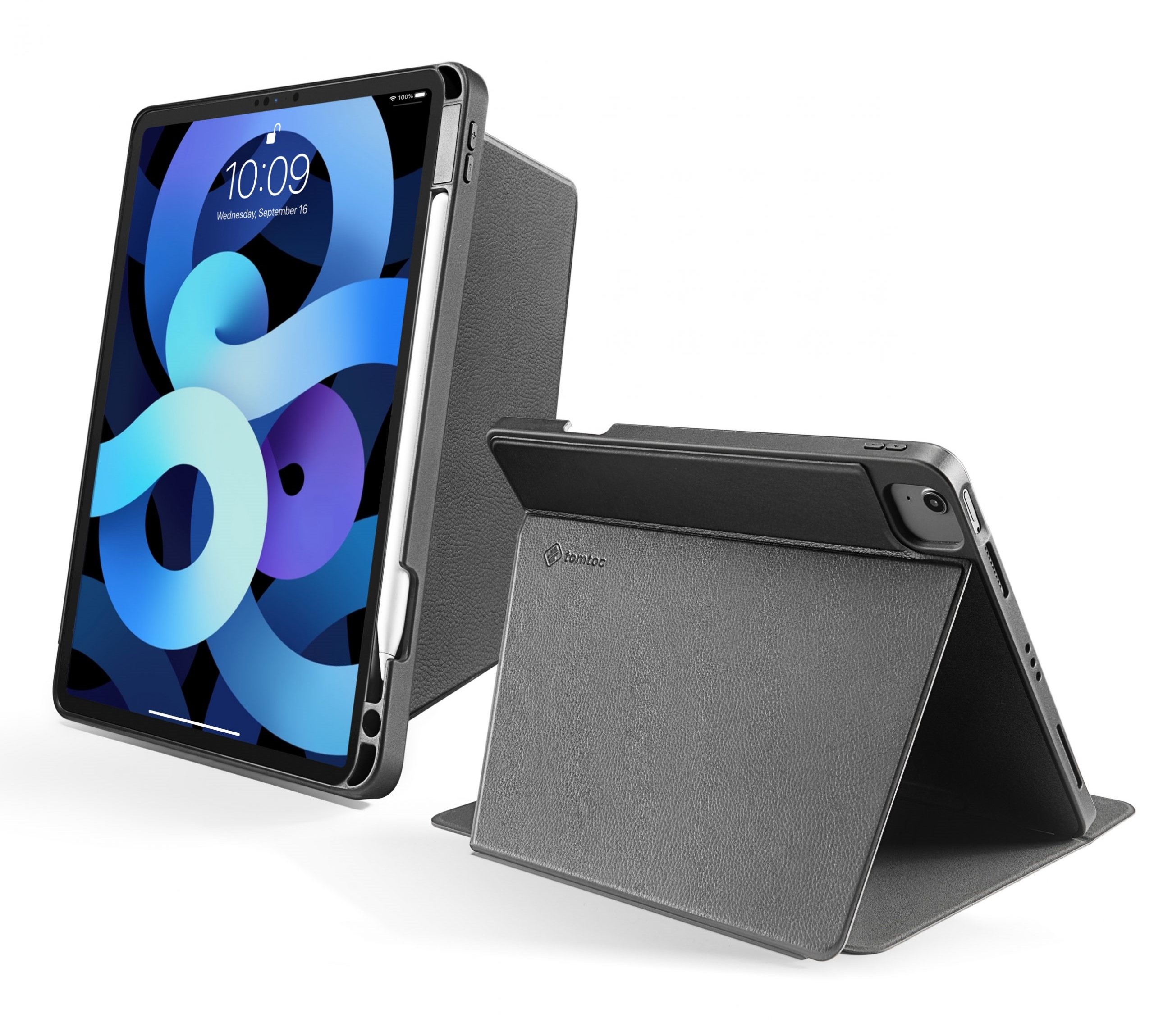 Bao Da For IPad 10.9 inch 2020 Tomtoc Từ Tính Đa Góc Smar-Tri Hỗ Trợ Sạc Không Dây Apple Pencil B02-005 - Hàng Chính Hãng