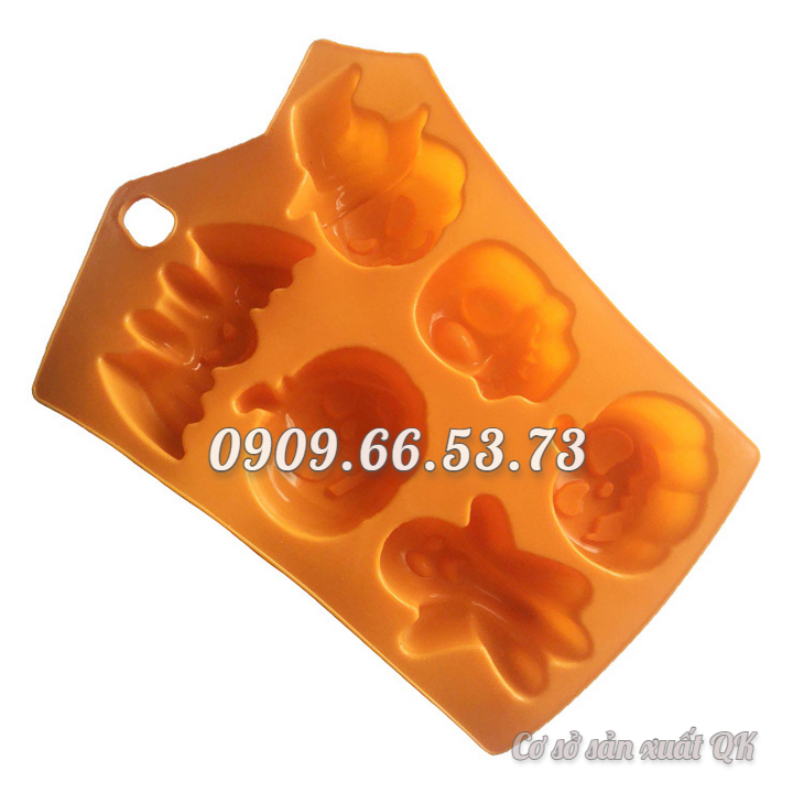 Khuôn rau câu silicon 6 Halloween – Mã số 1495