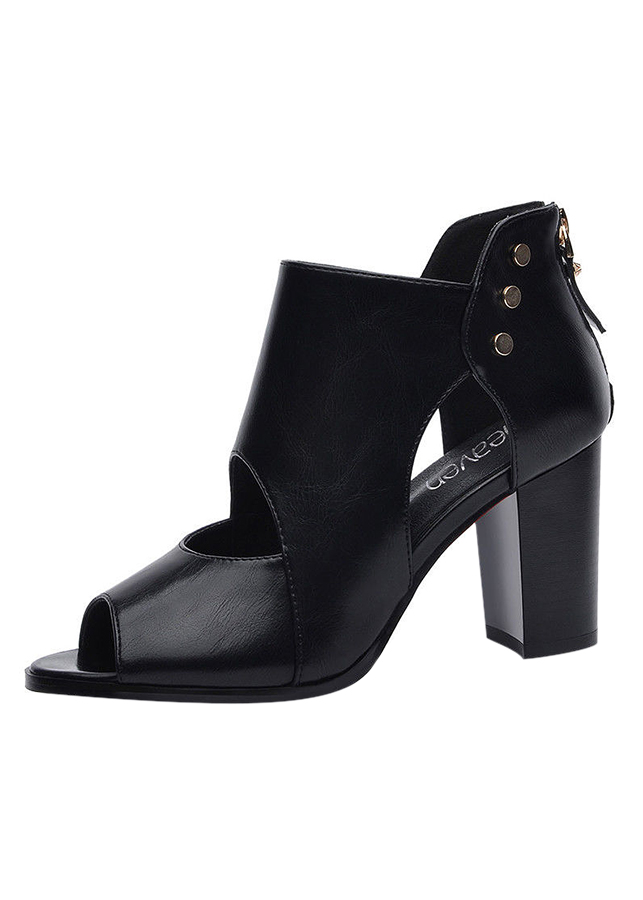Giày Boots Cao Cổ Nạm Kim Loại Monte