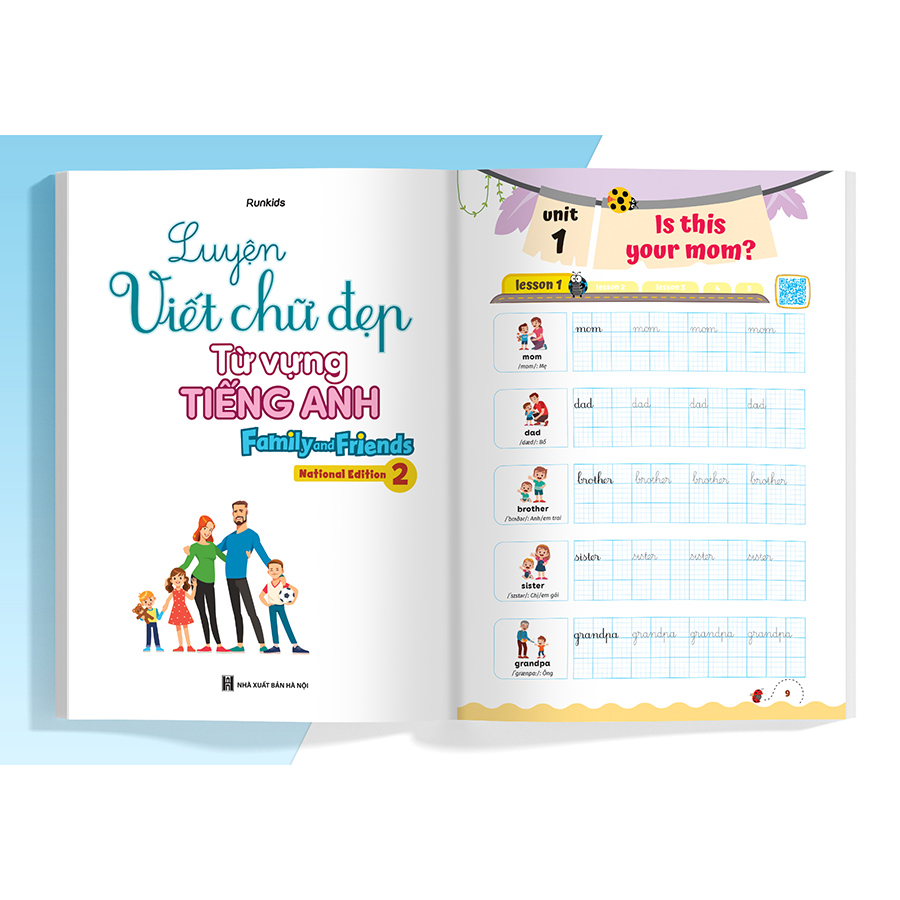 Luyện viết chữ đẹp từ vựng Tiếng Anh Family and Friends - National Edition 2