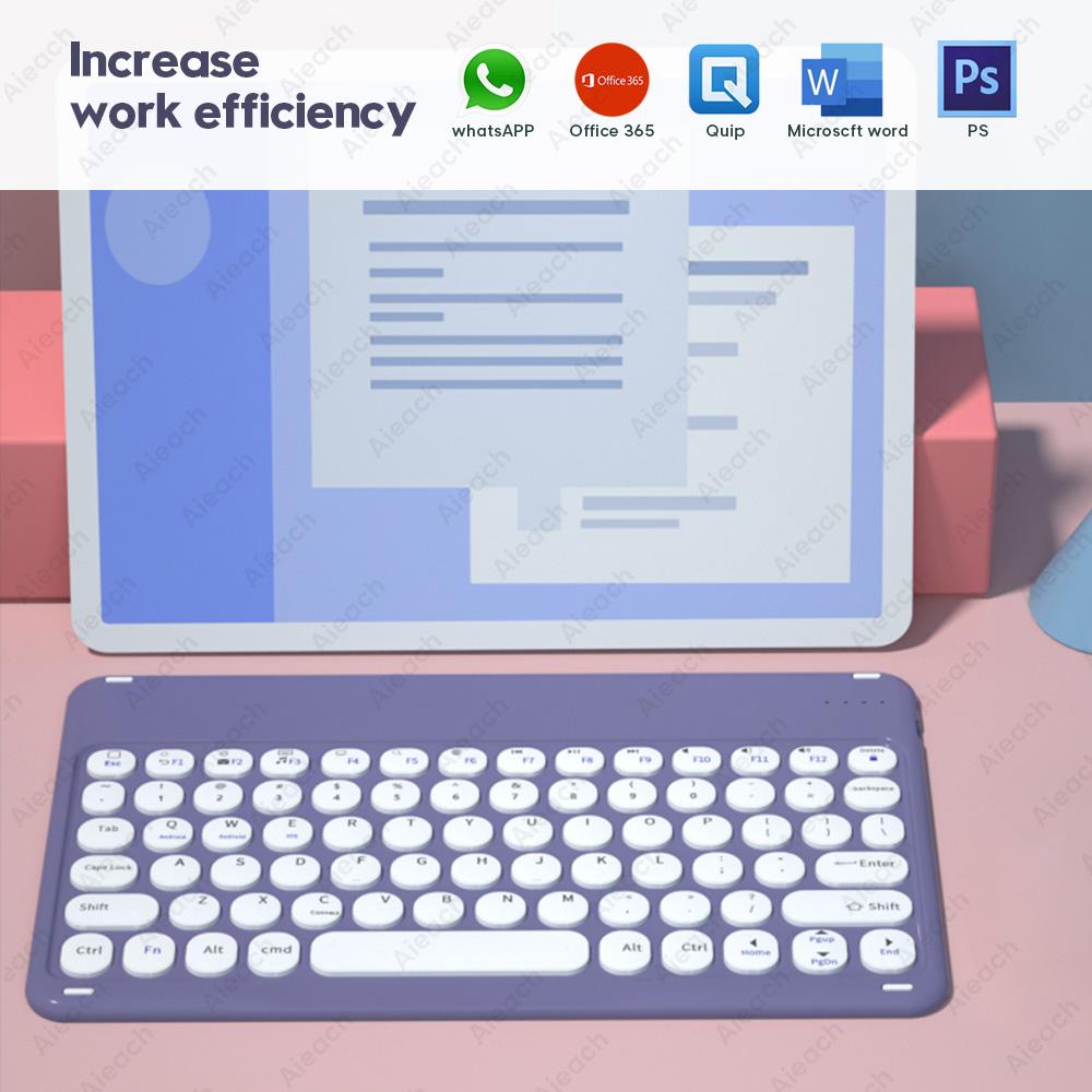 Dành Cho iPad Bàn Phím Bàn Phím Mini Không Dây Bluetooth-Tương Thích Sạc Máy Tính Bảng Bàn Phím Dành Cho Điện Thoại Laptop Android IOS Windows