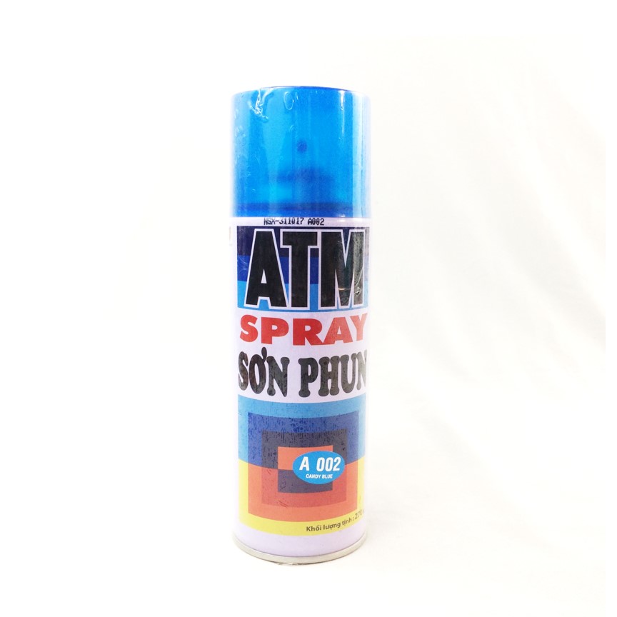 Sơn xịt ATM Spray A002 màu candy blue (xanh) Greennetworks