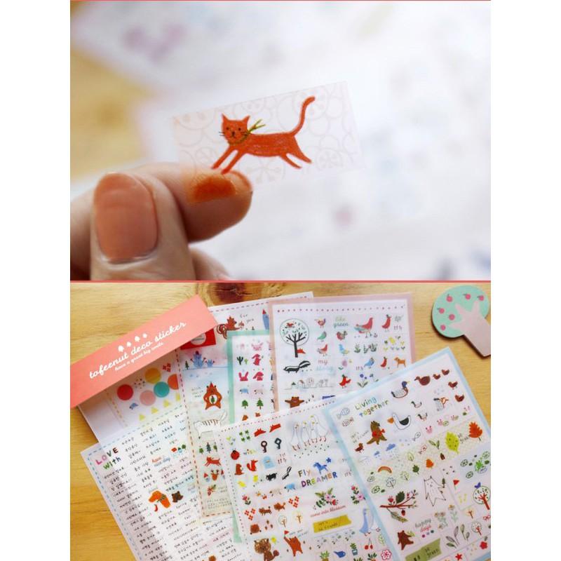 Set 6 tập nhãn dán hình vẽ mini siêu cute trang trí