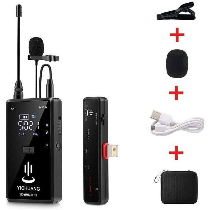 Micro thu âm không dây cài áo iphone YC-WM500A1 hàng chính hãng