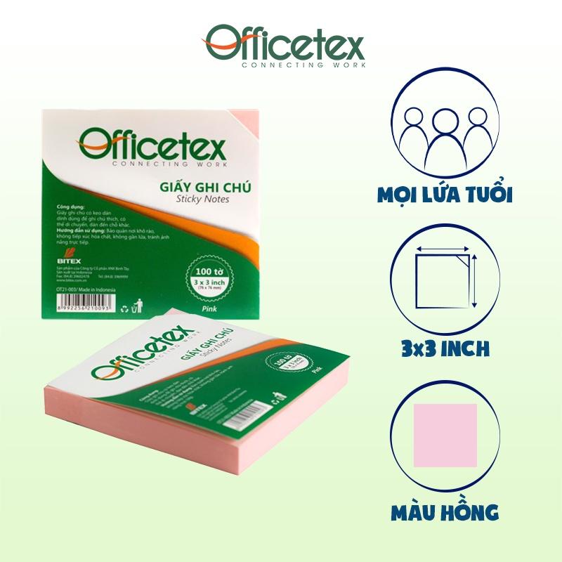 Giấy ghi chú Officetex 3 x 3 dạ quang nhiều màu