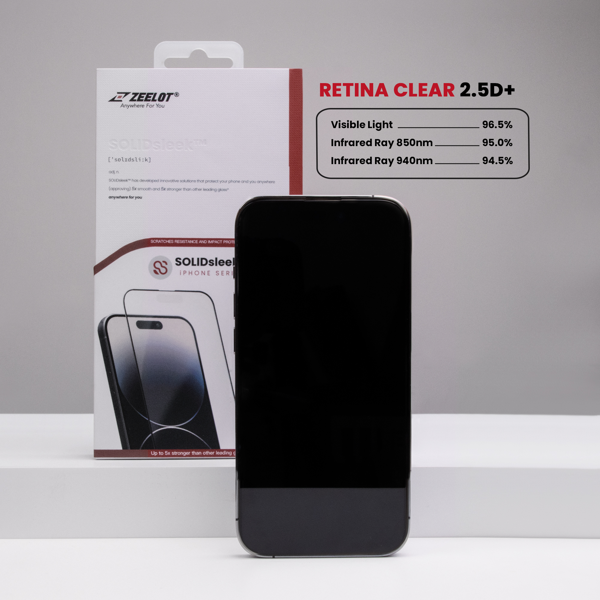 Cường Lực Trong Suốt Zeelot Dành Cho iPhone 15 Pro Max / 15 Pro / 15 Plus / 15, Zeelot SOLIDsleek Clear - HÀNG CHÍNH HÃNG