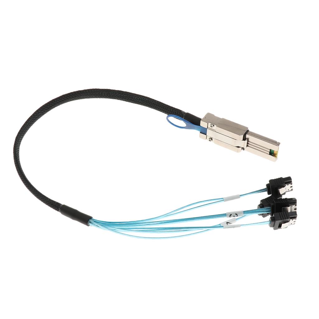 Mini SAS 26pin To 4X SATA Hard Drive Adapter Cable Cord 30AGW