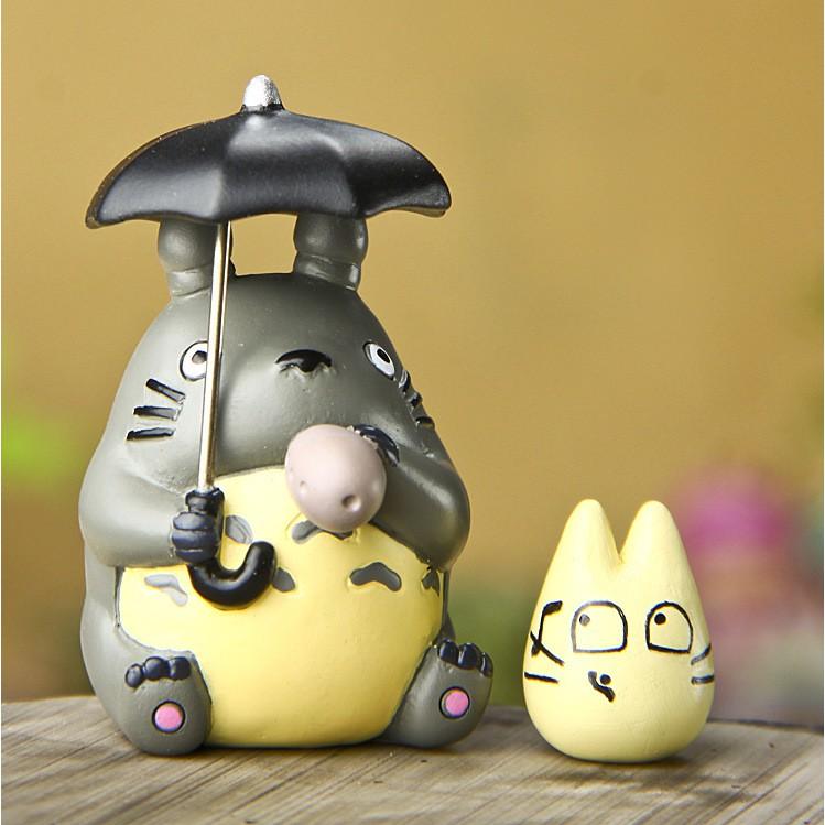 KHO-HN * Mô hình Totoro che ô thổi sáo đất Ocarina thích hợp trang trí tiểu cảnh, bàn làm việc, DIY