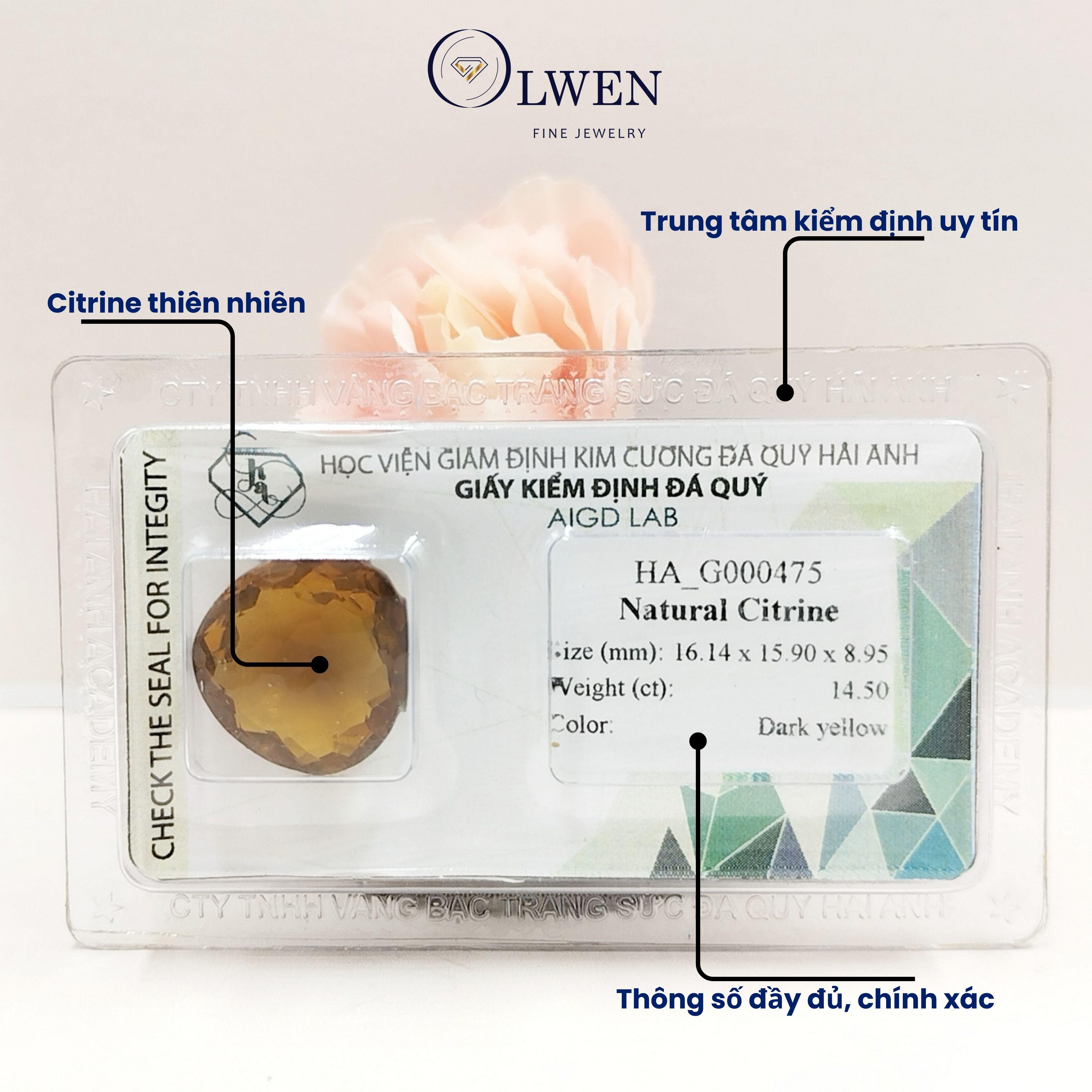 Viên đá thạch anh vàng ( citrine ) thiên nhiên  HA_G000475