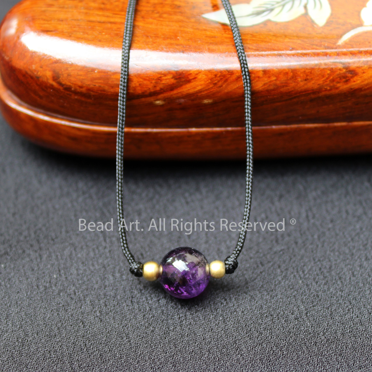 Vòng Cổ 8MM Đá Thạch Anh Tím Đậm, Amethyst Tự Nhiên Loại A, Dây Chuyền, Trang Sức Phong Thuỷ, Chuỗi Hạt, Hợp Mệnh Thổ, Hỏa - Bead Art