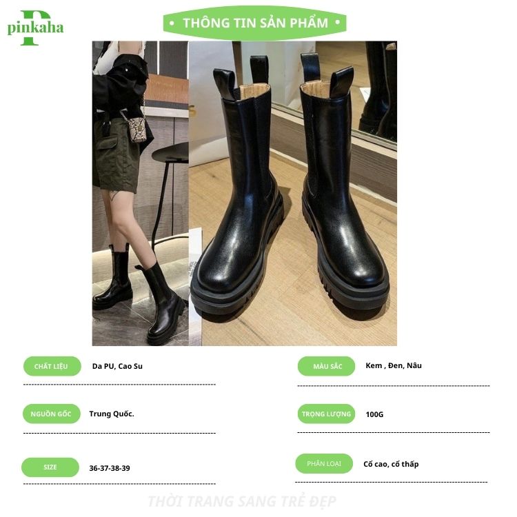 Bốt Nữ Siêu Cổ Chun Cao Cấp Độn Đế - Boots Cổ Cao Thời Trang Hàn Quốc