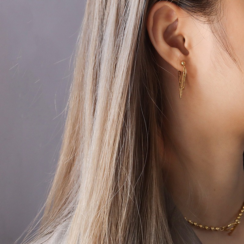 Bông Tai Tua Rua Titan Ko Đen TT 3356