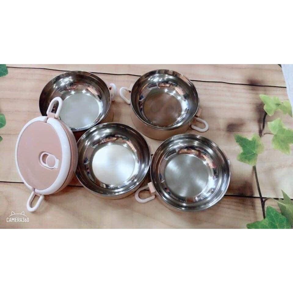 Cặp lồng cơm lúa mạch 4 tầng to rộng lõi inox