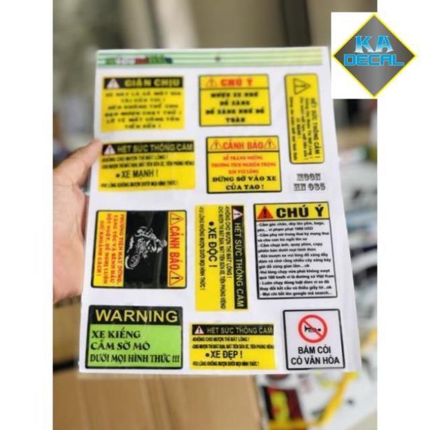 Bộ 11 tem cảnh báo keo nổi