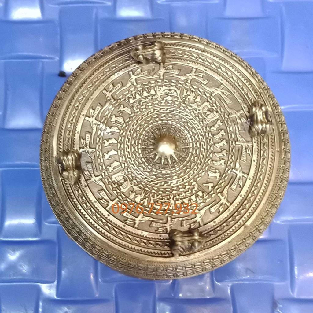 Trống đồng đúc đường kính 7.5cm, quà tặng trống đồng