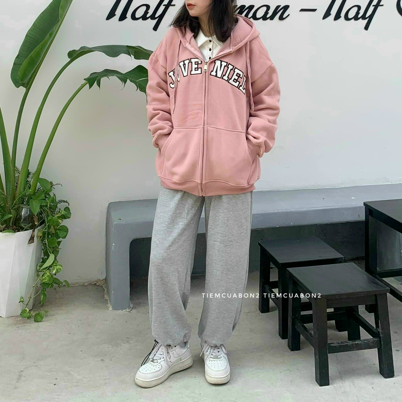 Áo Khoác Nữ Chất Nỉ Ngoại Mềm Mịn Thêu Thêu Chữ JUVENIEL Có Nón Mũ 2 Lớp -Unsiex Kiểu hàn Quốc - Chống Nắng VÀ Lạnh Tốt