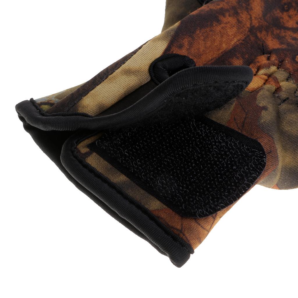 1 Pair Fishing Gloves Anti Slip Warm Cycling 3 Half-Finger Gloves M Camo