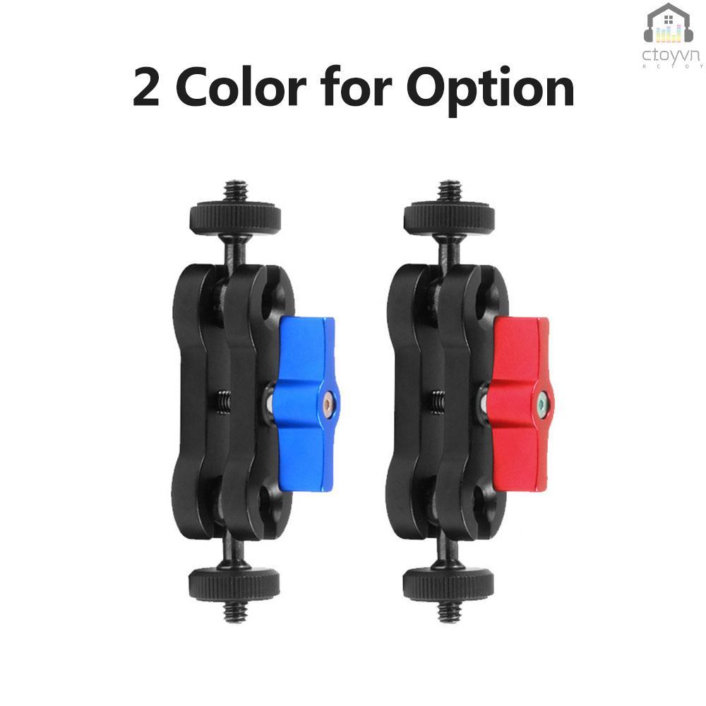 Khung gắn hai đầu bi 1/4 inch bằng hợp kim nhôm xoay 360 độ cho điện thoại