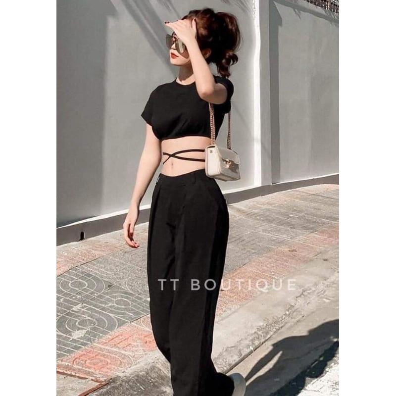 Áo croptop CUỐN dây