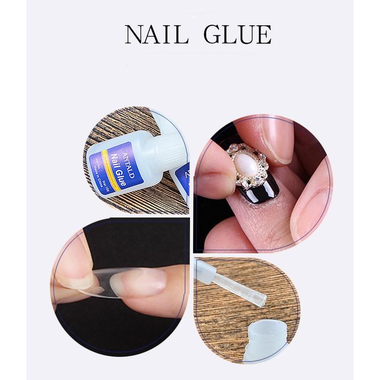 Keo Nail Glue 10g , keo gắn móng đính đá có đầu cọ chổi quét chuyên dụng