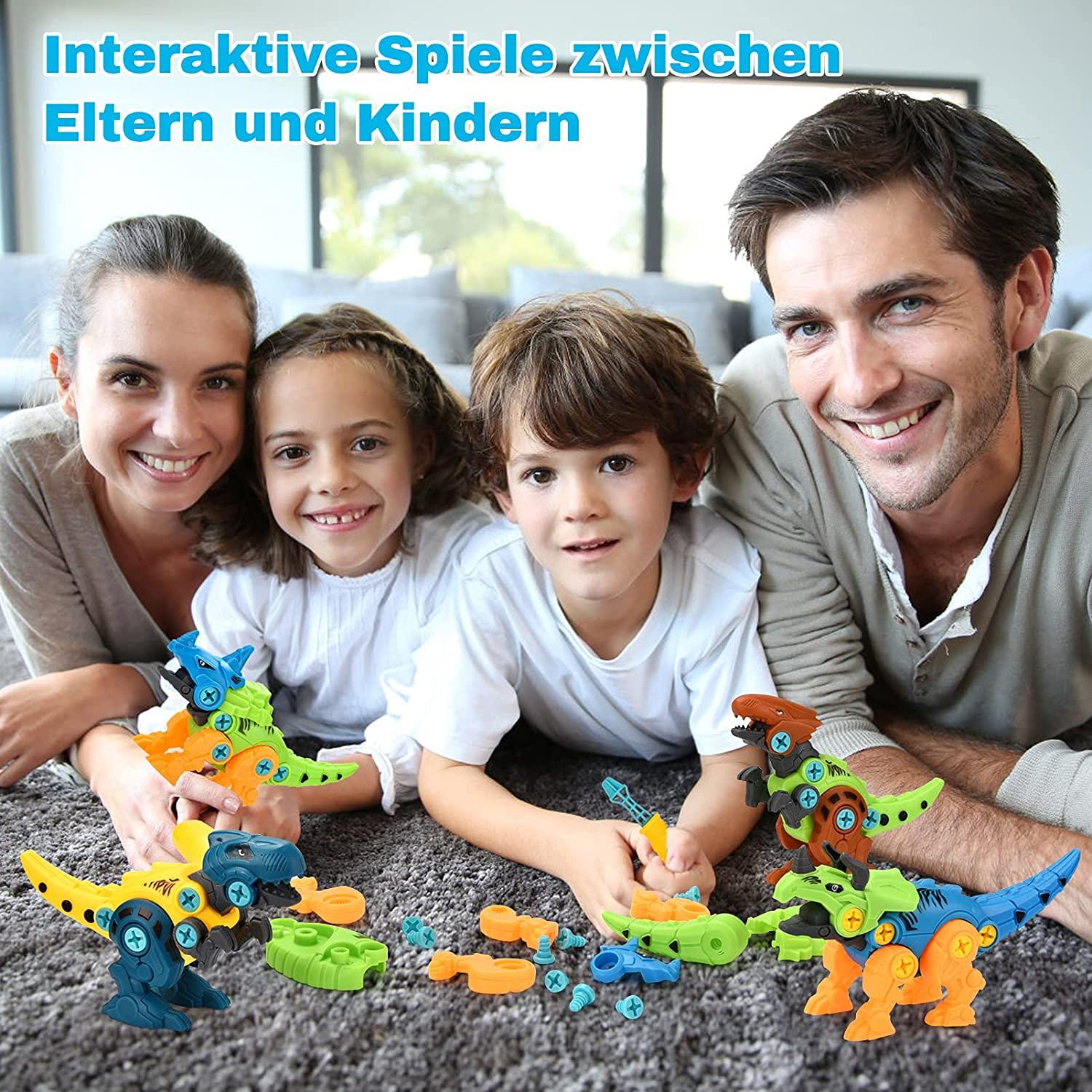 Đồ chơi lắp ráp khủng long, 4 mảnh DIY Dinosaurs Hình được đặt bằng ốc vít