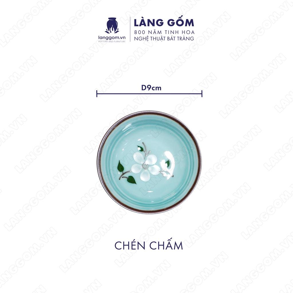 Bộ bàn ăn mặt trời Men xanh cổ hoa đào - Size: 55 cm - Gốm sứ Bát Tràng - langgom.vn