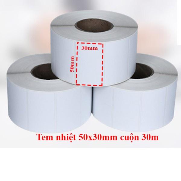 Tem trà sữa 50x30mm (25 mét), Tem nhiệt in tem nhãn, in mã vạch, in tem phụ