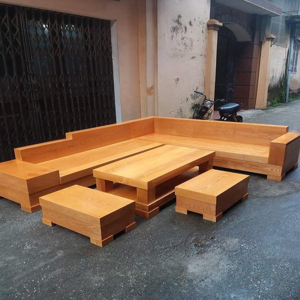 Bộ Bàn Ghế Sofa Góc Gỗ Sồi Nga