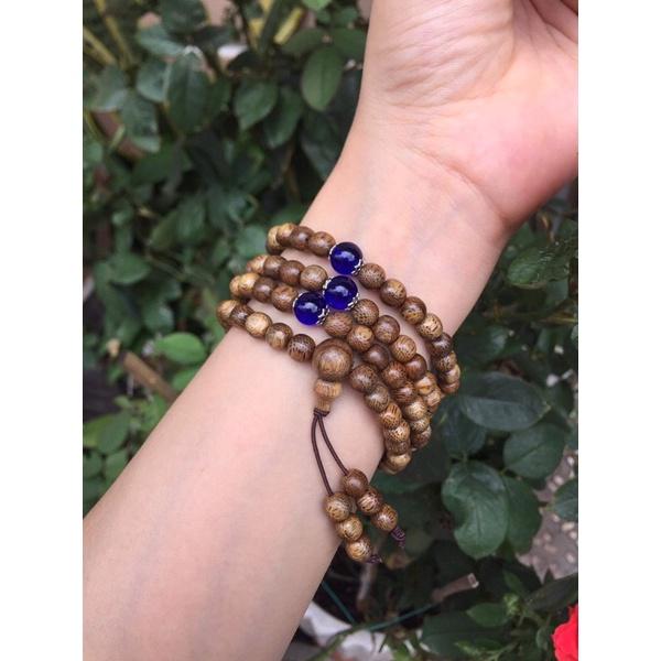 Vòng tay 108 hạt mix charm đá màu
