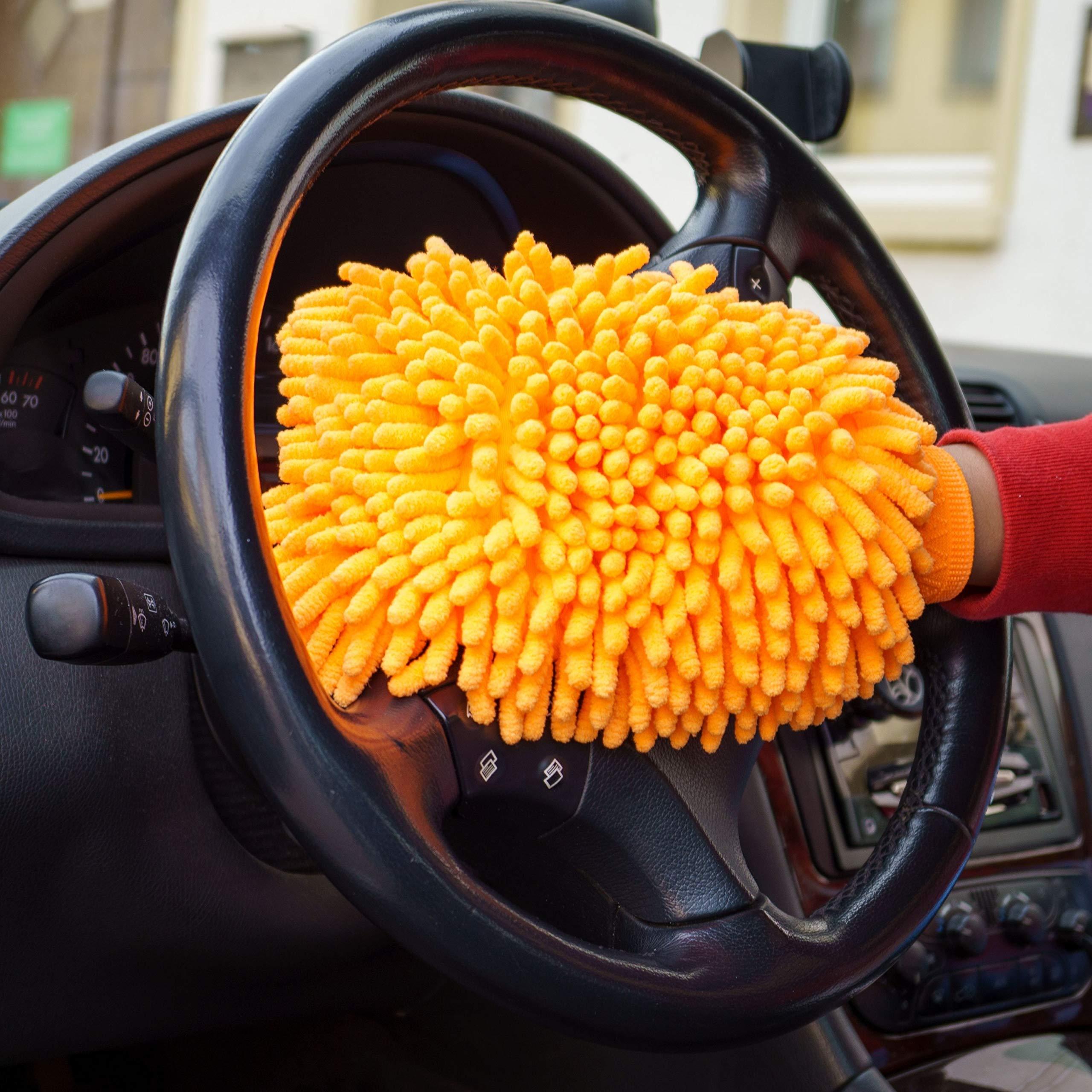 Găng tay rửa microfiber cho ô tô, cực kỳ hấp thụ và mềm, làm sạch hoặc làm sạch nước, hoặc/và xà phòng