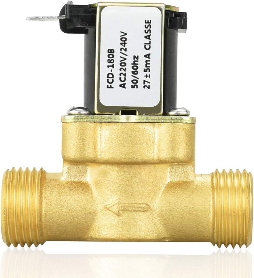 Van điện từ bằng đồng Van điện từ bằng đồng thau 220v Van điện từ thường đóng 1/2" AC 220V N/C℉ để kiểm soát nước