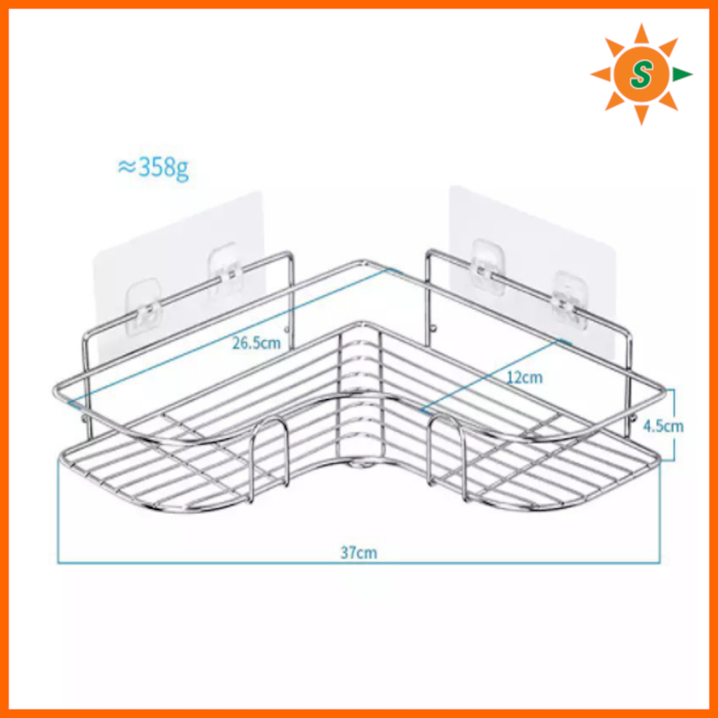 Kệ dán góc tường bằng inox