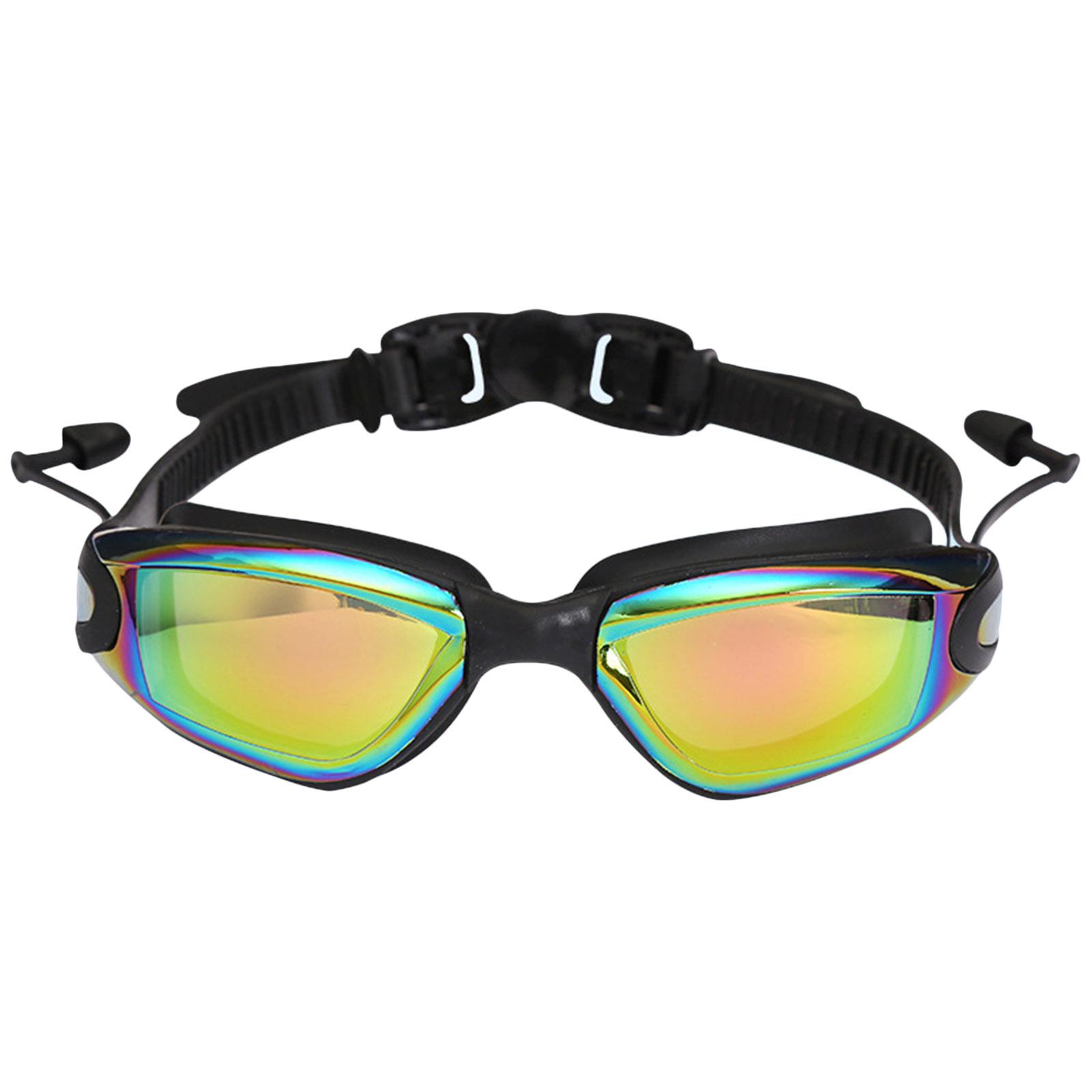 Swimming Goggles UV Protection Anti-fog Earplugs Swim Goggles Gray