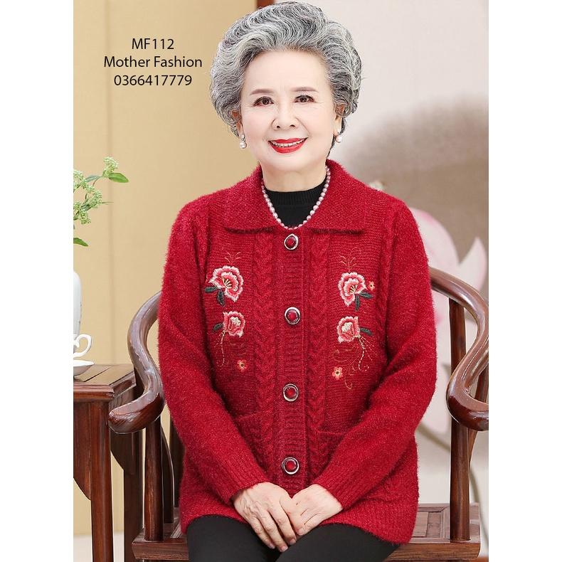 Áo len cho người già, Áo cho bà, áo người cao tuổi, áo khoác len cho bà, cho mẹ MF112