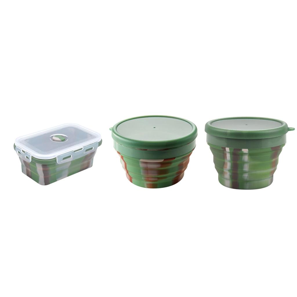 Collapsible Silicone Bowl Cup Lunch Box For Outdoor Travel