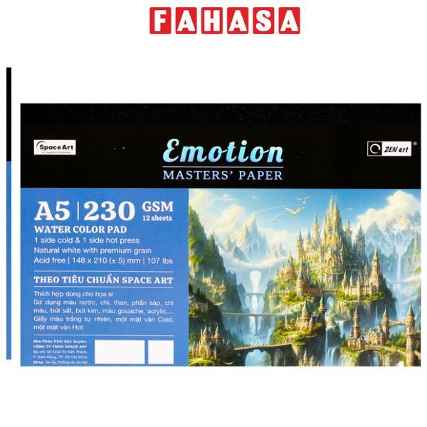 Vở Vẽ Màu Nước Dán Gáy Emotion A5 - 24 Trang - 230gsm - Acmeliae 8448