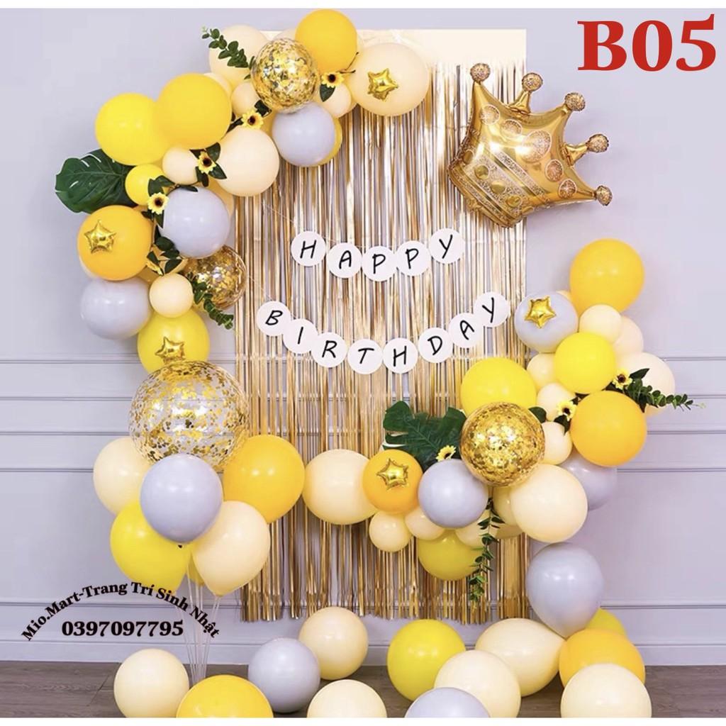 Combo Trang Trí Sinh Nhật Dễ Thương Dễ dàng Trang Trí Tại Nhà,Tặng Kèm Bơm,Băng Keo,Bóng Bay,Số Tuổi BB88