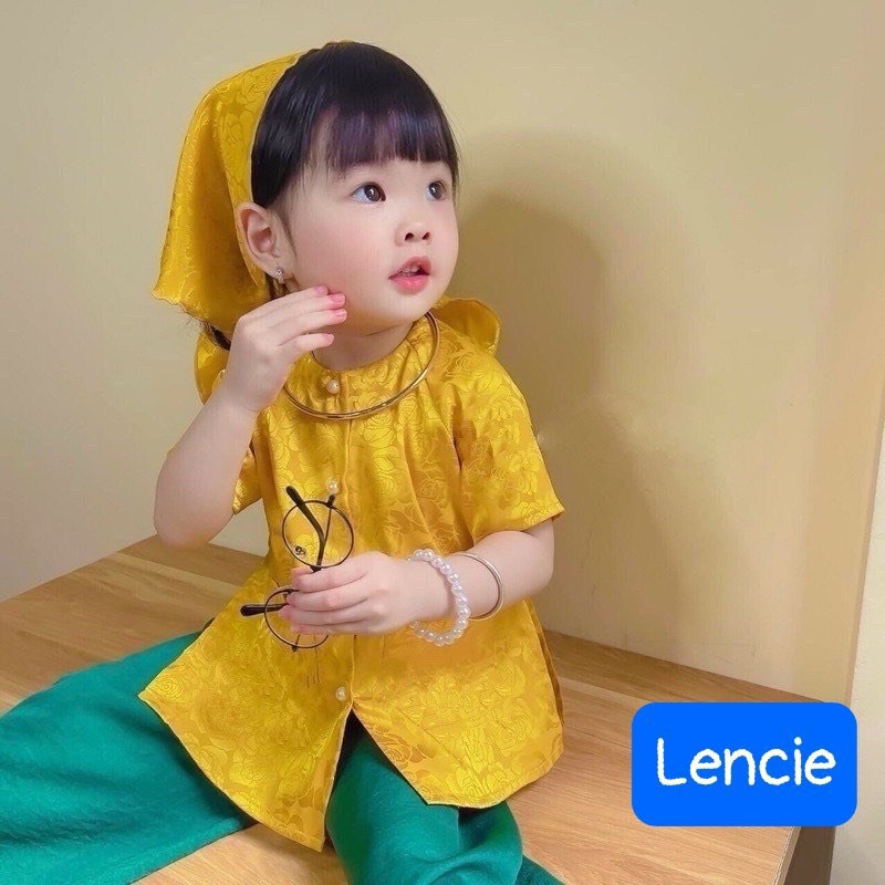Bộ bà ba cho bé gái đi chơi biểu diễn mẫu hoa đẹp từ 12-40kg chất lụa mềm mát (KÈM KHĂN)