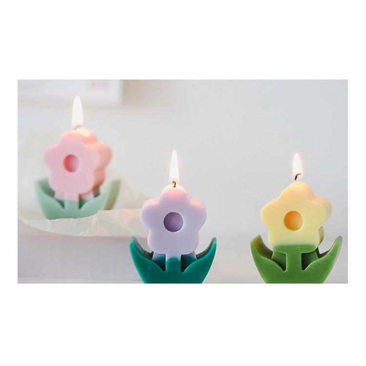 Nến Sáp Siêu Thơm Hình Bông Hoa Dễ Thương, Nến Handmade Hàn Quốc Flower Candle